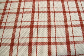 Spice & Cream Textured Check Wool Blend
