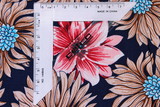 Pretty Dahlia Print on Navy Rayon