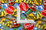 Construction Zone Signs Premium Printed Cotton