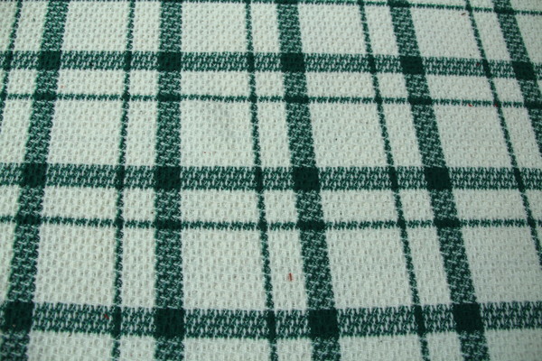 Jade & Cream Textured Check Wool Blend