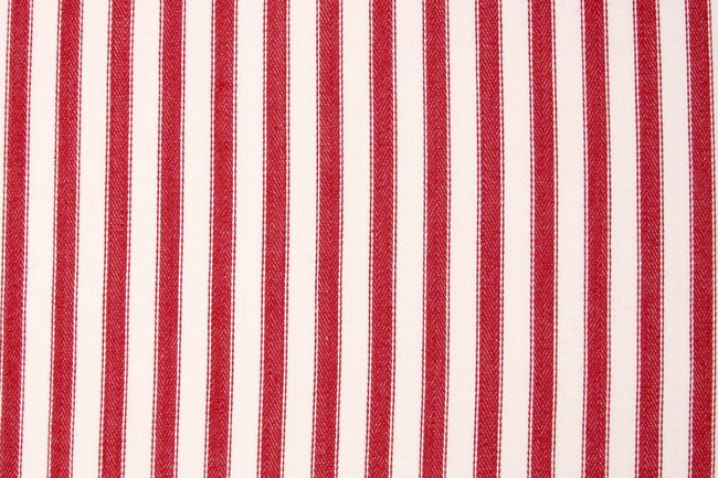 Red & Cream Striped Ticking