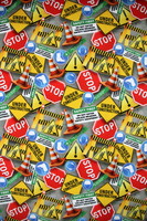 Construction Zone Signs Premium Printed Cotton