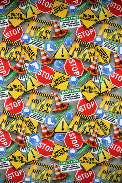 Construction Zone Signs Premium Printed Cotton
