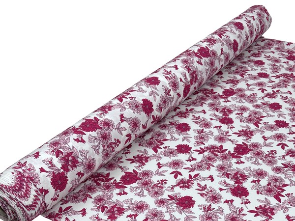 Cerise & Pink Floral Printed Cotton