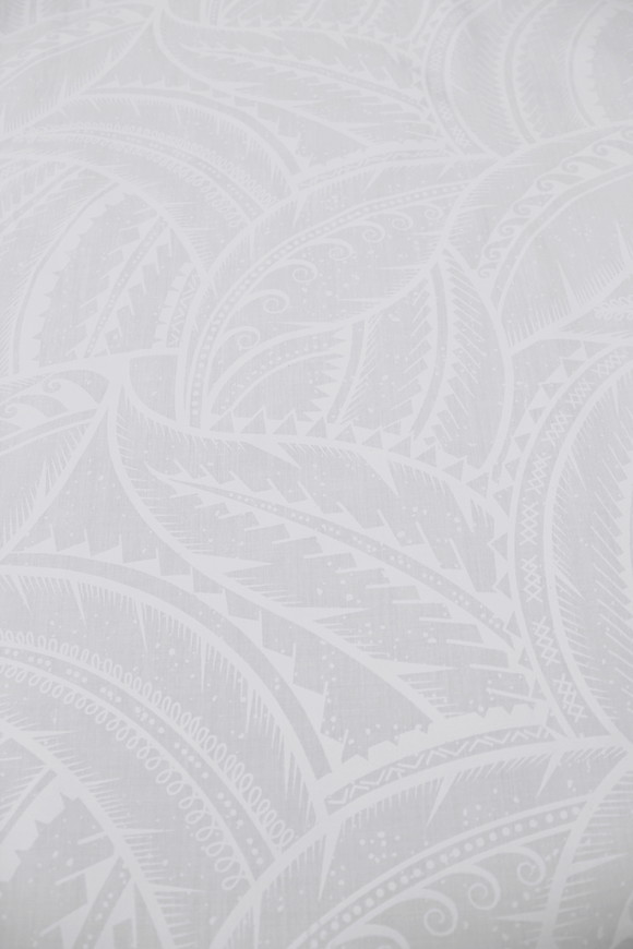 Leaves - White on White Pasifika Polycotton