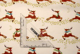 Prancing Reindeers on Printed Cotton
