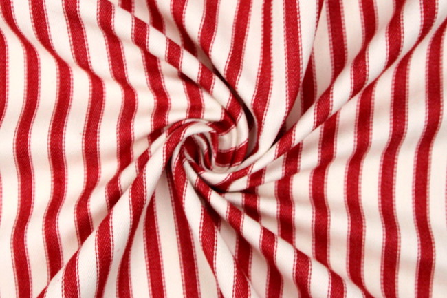 Red & Cream Striped Ticking