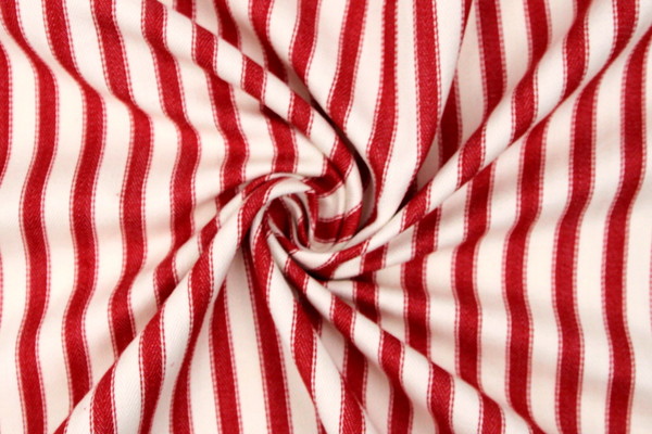 Red & Cream Striped Ticking