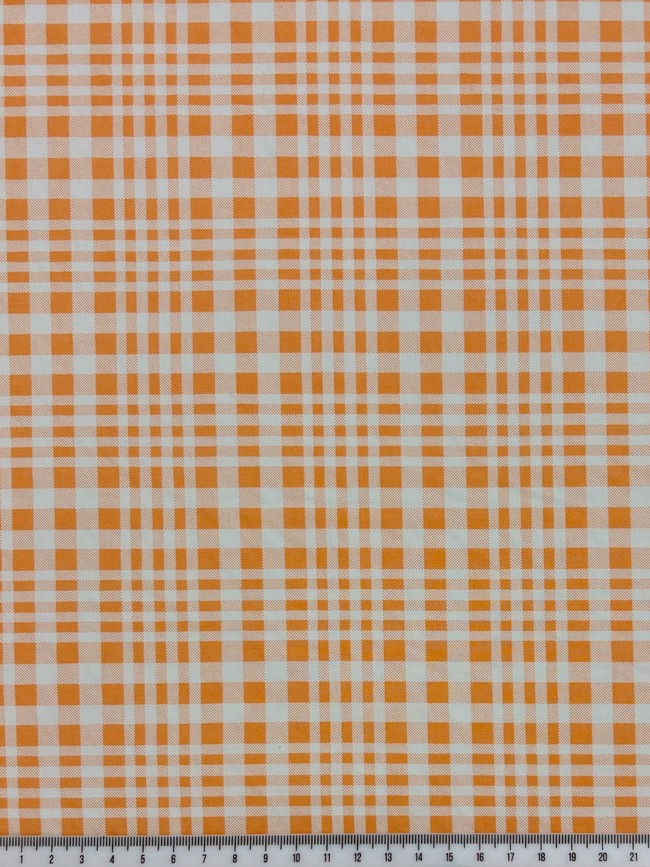 Orange & White Polished Cotton