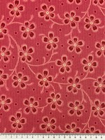 Stripped Flowers on Rose Printed Cotton