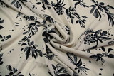 Black on Beige Printed Rayon Blend