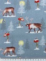 Christmas Reindeer Printed Cotton