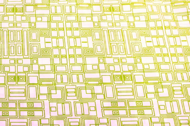 Lime Green Geometric Printed Cotton