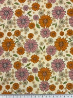 Vintage Floral in Orange & Pink Printed Cotton