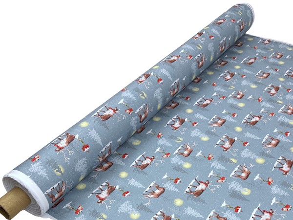Christmas Reindeer Printed Cotton