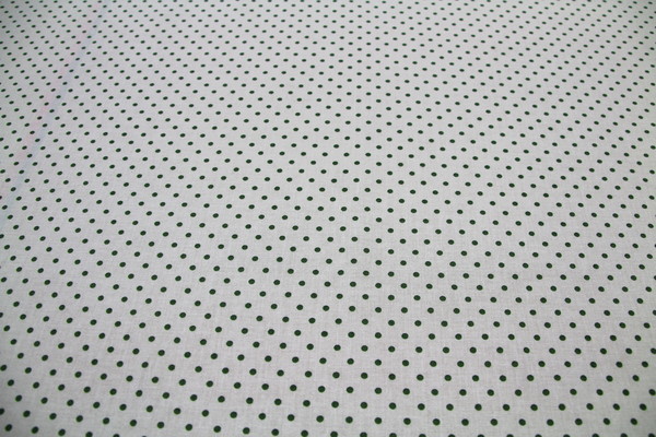 Green & White Micro Dot Printed Cotton