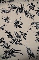 Black on Beige Printed Rayon Blend