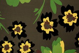 Big Green Floral on Charcoal Digital Printed Viscose/Rayon Blend