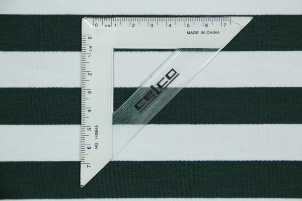 Bottle Green & White Striped Cotton Lycra