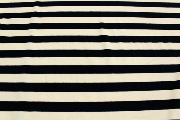 Fabulous Striped Cotton Lycra - Navy & Cream
