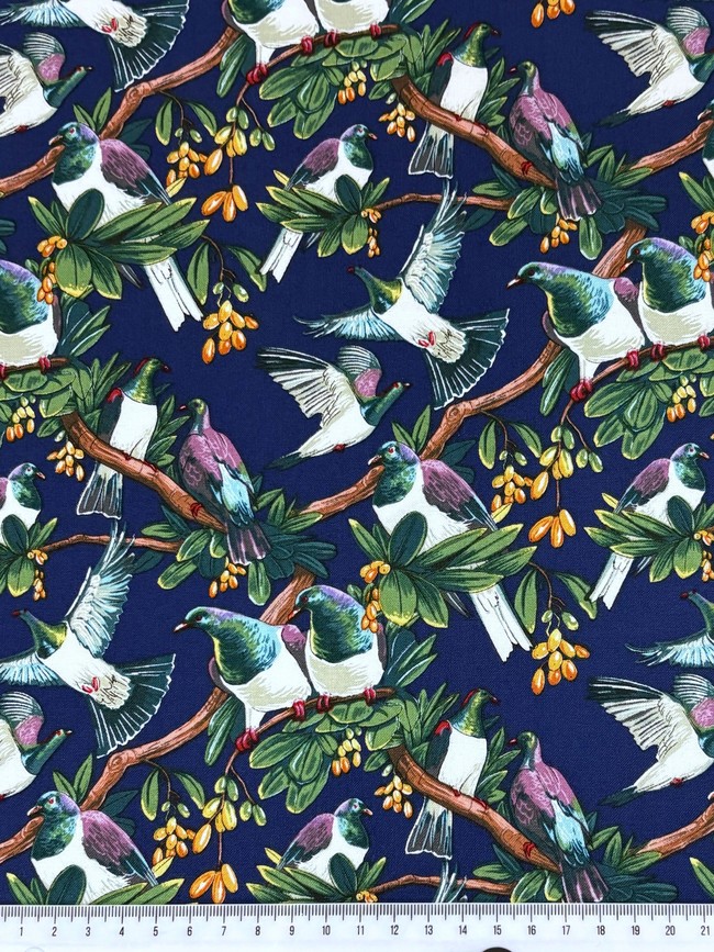 Native Treasures - Wood Pigeon Kiwiana Cotton