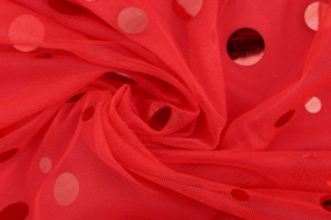 Red Foil Metal Spot on Net