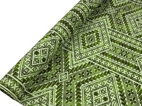 Greens on Pale Green Pacific Island Cotton Dobby