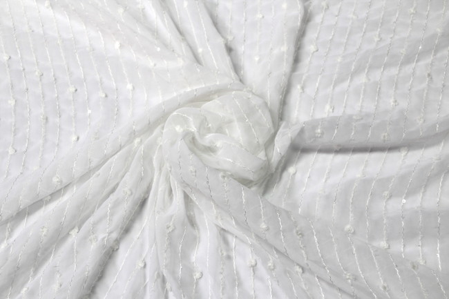 White Embellished Chiffon