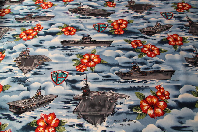 Air-Craft Carrier Printed Cotton