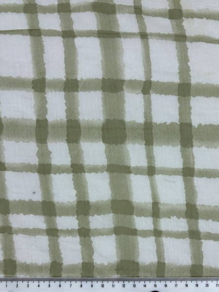 Sage 'Water-Colour" Grid Sheer