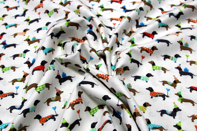 Dachshund - Furry Friends Premium Printed Cotton