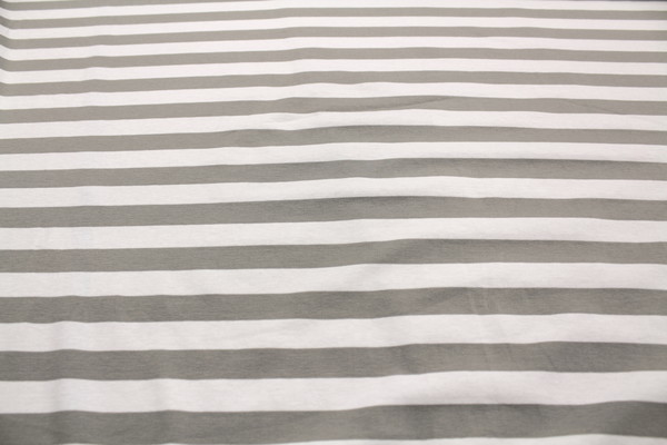 Fabulous Striped Cotton Lycra - Silver & White
