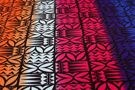 Variegated Island Style Polyester - Orange, Aqua, Wine, Purple & Royal