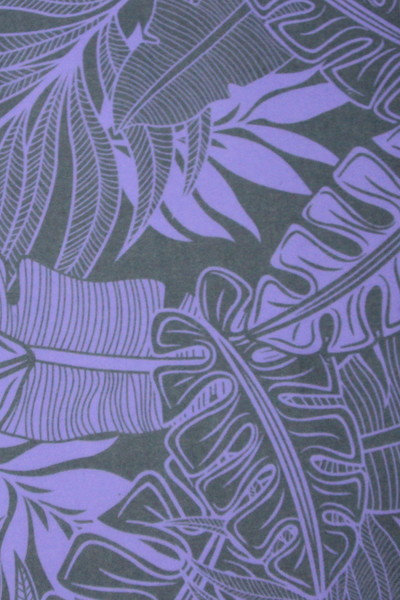 Dark Lavender & Navy Pacific Island Printed Chiffon