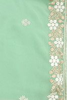 Light Apple Green Embroidered Saree