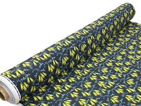 Kowhai on Charcoal Printed Cotton