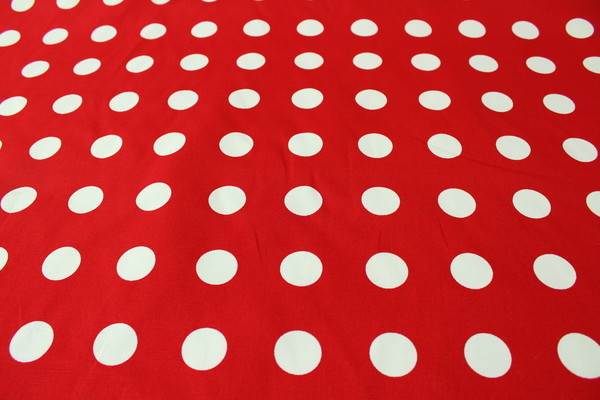Red & White Bright Spots Printed Canvas
