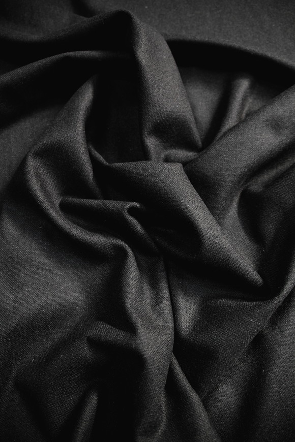 Black Textured Wool Suiting