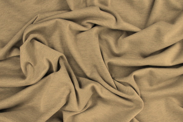 Beige Grey Marle Double Jersey Interlock Knit