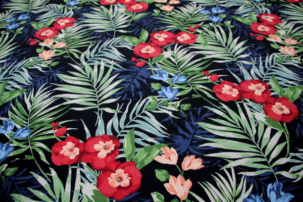 Palms And Blooms Waterproofed & UV Coated Canvas