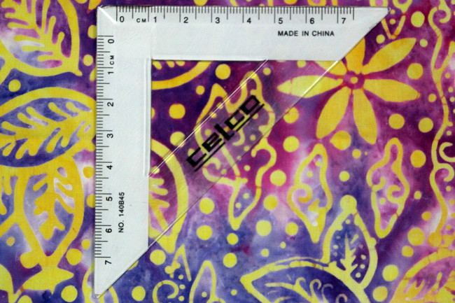 Yellow Batik Floral on Purple Tones Cotton