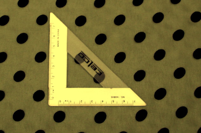 Khaki with Black Spots Printed Chiffon