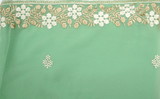Light Apple Green Embroidered Saree