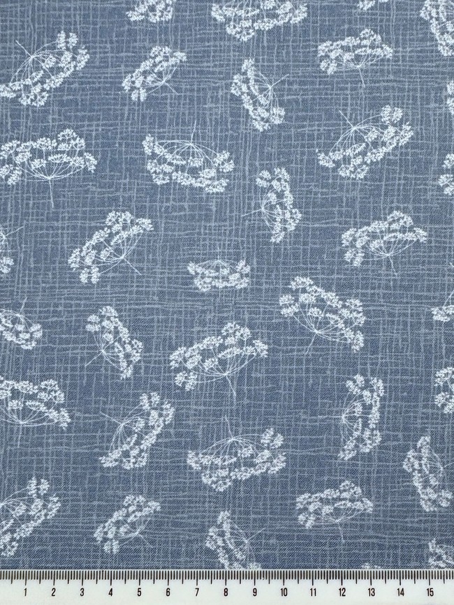 Queen Annes Lace on Chambray Printed Cotton