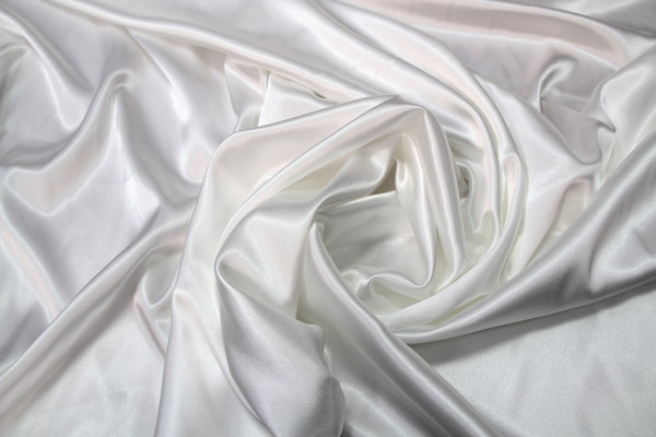 Soft White Stretch Satin