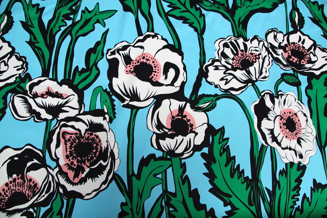 Pop-Art Poppies Stretch Cotton Digital Print