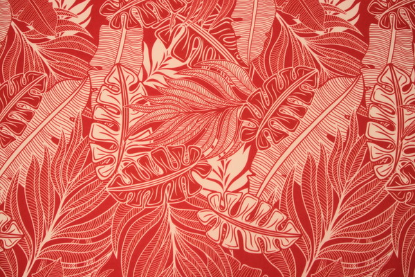 Tomato Red & White Pacific Island Printed