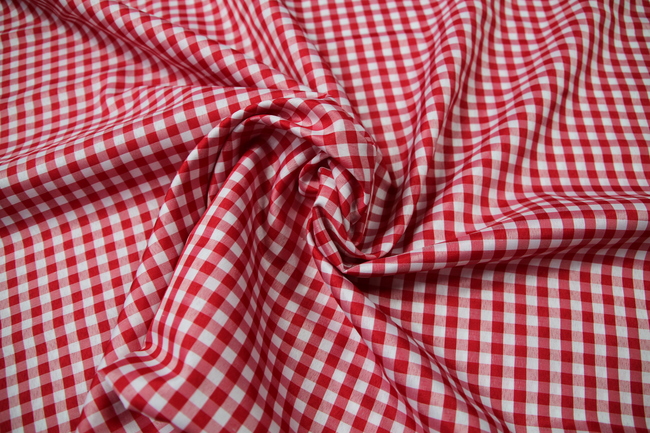 Red & White Gingham Polyester