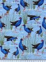 Native Treasures - Pukeko Kiwiana Cotton