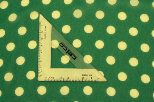 Soft Emerald Green with Ivory Spots Printed Chiffon